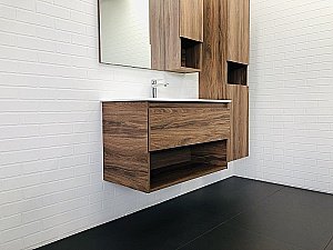 Шкаф-колонна Comforty Бордо 00-00007266 40 дуб темно-коричневый для ванной в интернет-магазине сантехники Sanbest