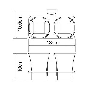 Подстаканник двойной со стаканами WasserKRAFT Exter K-5228D купить в интернет-магазине сантехники Sanbest