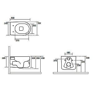 Унитаз подвесной Kerasan Nolita 5314 Ferro Matt, безободковый купить в интернет-магазине Sanbest