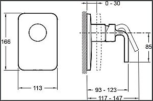 Встраиваемый смеситель для душа Jacob Delafon MODULO E98709-CP купить в интернет-магазине сантехники Sanbest