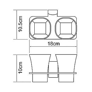 Подстаканник двойной со стаканами WasserKRAFT Exter K-5228D купить в интернет-магазине сантехники Sanbest