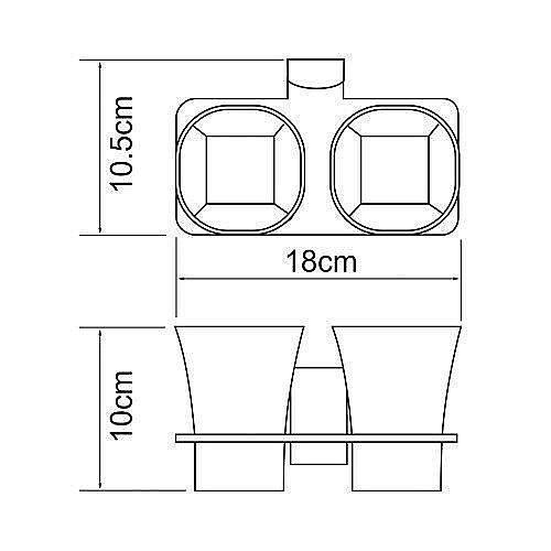 Подстаканник двойной со стаканами WasserKRAFT Exter K-5228D купить в интернет-магазине сантехники Sanbest