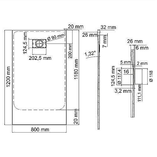 Душевой поддон WasserKRAFT Main 41T06 120х80 купить в интернет-магазине Sanbest