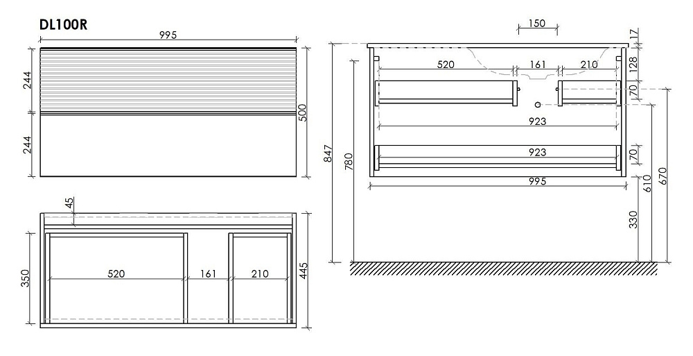 Тумба с раковиной Sancos DELTA DL100RW + CN7015 100 дуб светлый/белый для ванной в интернет-магазине Sanbest