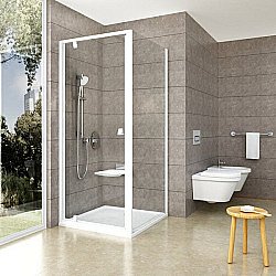 Душевой уголок Ravak Pivot PDOP1+PPS 90х90 профиль белый с белыми ручками/стекло прозрачное купить в интернет-магазине Sanbest