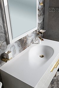 Тумба с раковиной Armadi Art NeoArt 100 WHITE раковина DROP, белая для ванной в интернет-магазине Sanbest