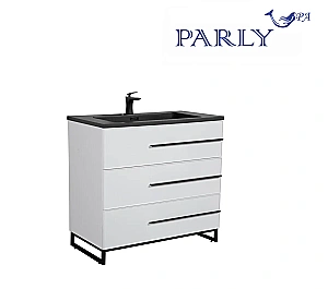 Тумба с раковиной Parly Bella T75 напольная белая глянцевая для ванной в интернет-магазине Sanbest