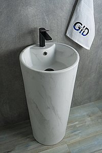 Раковина напольная Gid Autonomo 40 Nb131ws 81111 белая матовая мрамор купить в интернет-магазине Sanbest