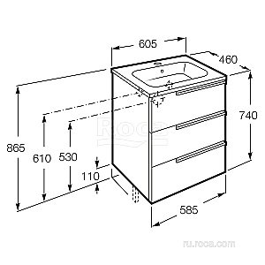 Тумба с раковиной Roca Victoria Nord Ice Edition ZRU9302834 60 белый глянец для ванной в интернет-магазине Sanbest