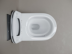 Унитаз подвесной Ceramica Nova Whirl CN11007T белый, безободковый, с крышкой микролифт, слив торнадо купить в интернет-магазине Sanbest