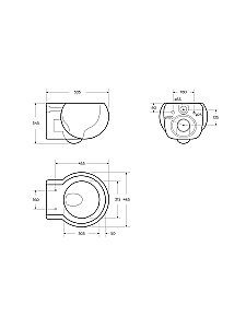 Унитаз подвесной Cezares GRANDE CZR-308-TH-TOR/SC белый, безободквый, смыв торнадо купить в интернет-магазине Sanbest