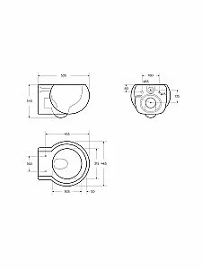 Унитаз подвесной Cezares GRANDE CZR-308-TH-TOR/SC белый, безободквый, смыв торнадо купить в интернет-магазине Sanbest