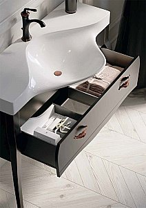 Тумба с раковиной Aqwella Borgia 115 BOR0111 черная для ванной в интернет-магазине Sanbest