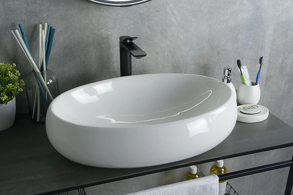 Раковина накладная Gid Lago 60 N9030a 51114 белая купить в интернет-магазине Sanbest