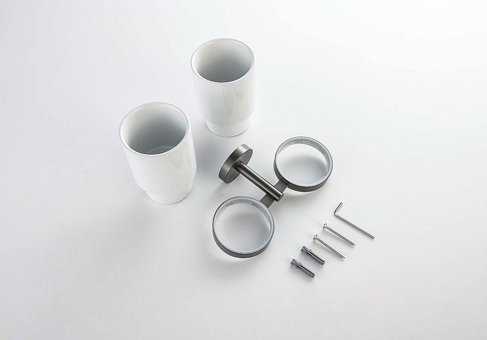 Стакан двойной Aquatek Бетта AQ4617BGM керамика/оружейная сталь купить в интернет-магазине сантехники Sanbest