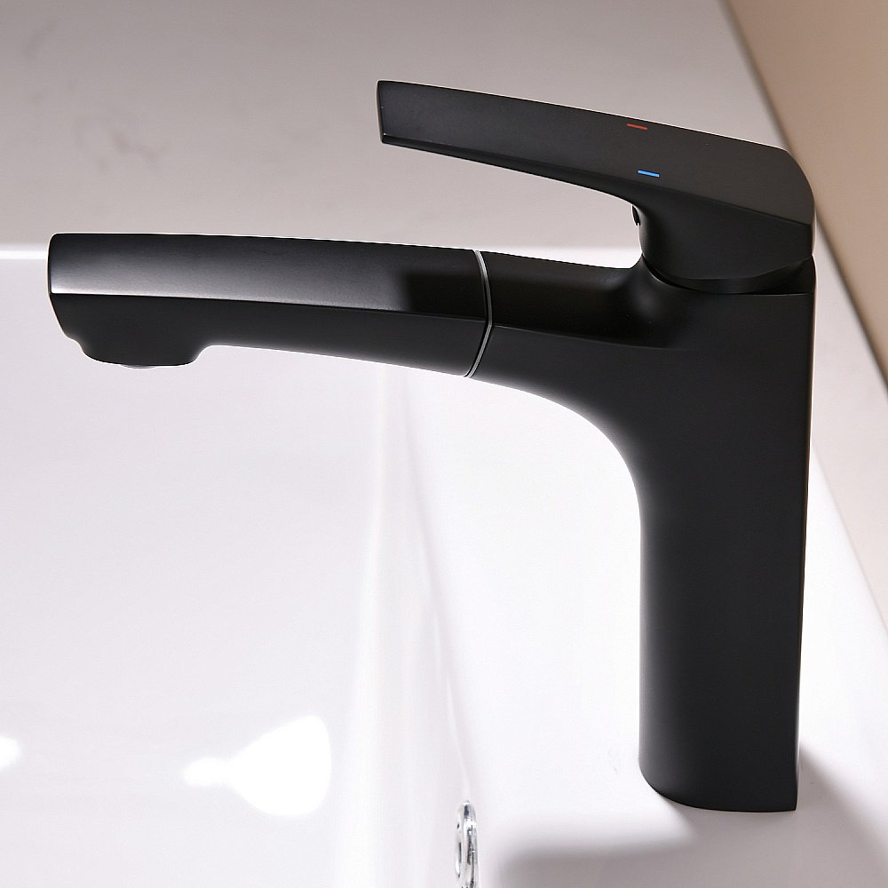 Смеситель для раковины Black&White Universe UK7901B черная матовая купить в интернет-магазине сантехники Sanbest