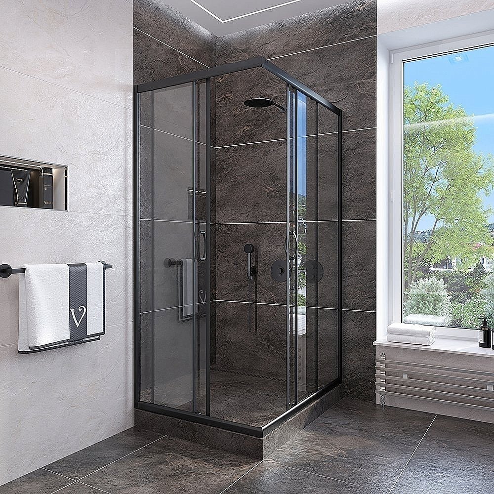 Душевой уголок Veconi Rovigo RV-113B 90x90 прозрачный купить в интернет-магазине Sanbest