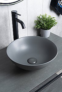 Раковина накладная Gid 9081gnm серый матовый купить в интернет-магазине Sanbest