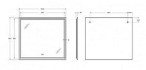 Зеркало Cezares CZR-SPC-INT-1000-900-LED-TCH-WARM-BL белое в ванную от интернет-магазине сантехники Sanbest