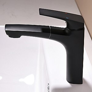 Смеситель для раковины Black&White Universe UK7901B черная матовая купить в интернет-магазине сантехники Sanbest