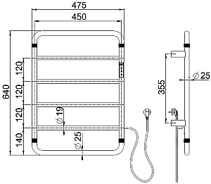 Полотенцесушитель электрический Allen Brau Priority 7.31000-GB золото брашированное купить в интернет-магазине сантехники Sanbest
