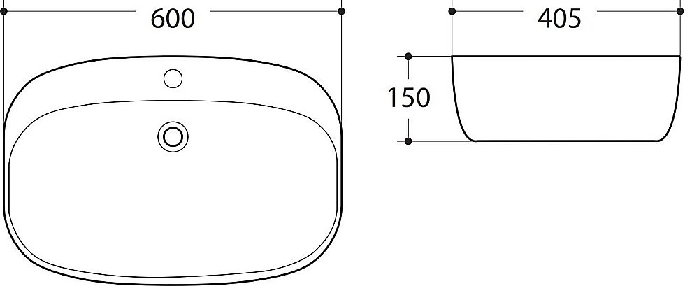 Раковина накладная Art&Max 60 AM-78375 белая купить в интернет-магазине Sanbest