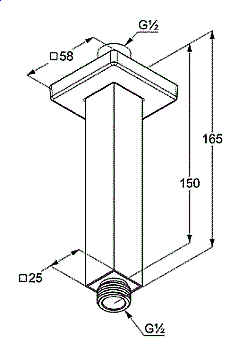 Держатель верхнего душа Kludi A-QA6654505-00 хром купить в интернет-магазине сантехники Sanbest