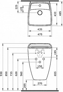 Раковина Ambassador Benefit 48 206T20201 черная матовая купить в интернет-магазине Sanbest