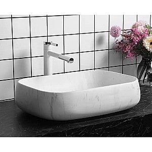 Раковина накладная CeruttiSpa 56,5 CR0086 MMW1 мрамор белый матовый купить в интернет-магазине Sanbest