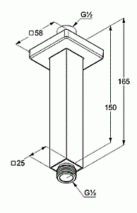 Держатель верхнего душа Kludi A-QA6654505-00 хром купить в интернет-магазине сантехники Sanbest