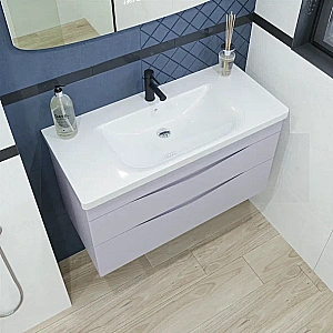 Тумба с раковиной Caprigo Lento 100 два ящика, стилл для ванной в интернет-магазине Sanbest