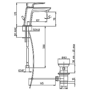 Смеситель для раковины PAINI Nove 09PZ211 черный матовый купить в интернет-магазине сантехники Sanbest
