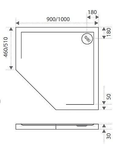 Душевой поддон Good door ПЕНТА 90x90 купить в интернет-магазине Sanbest