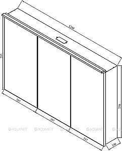 Зеркальный шкаф De Aqua Алюминиум 261762 120 черный купить в интернет-магазине сантехники Sanbest