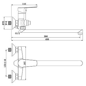 Смеситель для ванны Rossinka S S35-35 купить в интернет-магазине сантехники Sanbest
