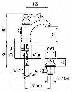 Смеситель для раковины Cezares MARGOT-LSM1-A-02-M бронза купить в интернет-магазине сантехники Sanbest