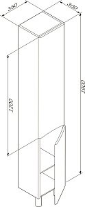 Пенал AM.PM Like M80CSR0356VF 35 белый/венге для ванной в интернет-магазине сантехники Sanbest