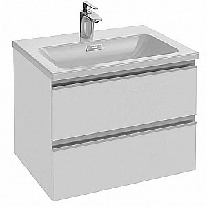 Тумба с раковиной Jacob Delafon VOX 60 2 ящика белая глянцевая для ванной в интернет-магазине Sanbest