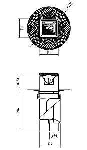 Душевой трап прямой Berges Platz Antik 15х15 091061 хром глянец купить в интернет-магазине Sanbest