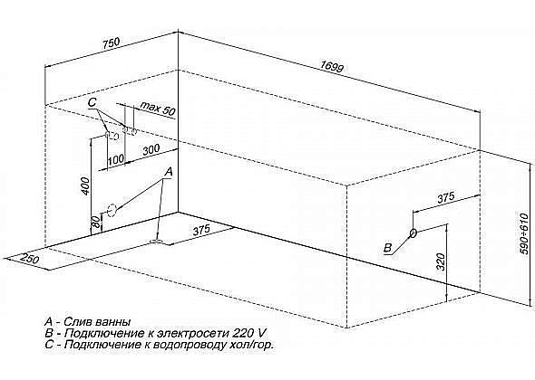 Акриловая ванна Aquanet Rosa с г/м Energy 170x75 купить в интернет-магазине Sanbest