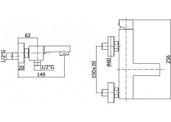 Смеситель для ванны Paffoni Elle El022CR купить в интернет-магазине сантехники Sanbest