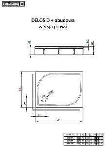Душевой поддон со съемной панелью Radaway Delos D 4D87514-03L/R 80х75 белый купить в интернет-магазине Sanbest