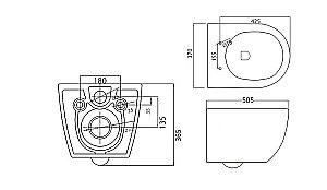 Унитаз подвесной Cezares Stylus безободковый купить в интернет-магазине Sanbest