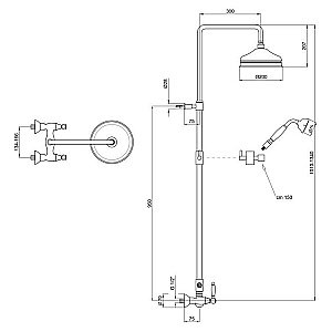 Душевая система Webert Dorian DO760405065 бронза купить в интернет-магазине сантехники Sanbest