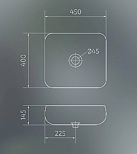 Раковина накладная Gid 45 Mnc189 54425 серый мрамор купить в интернет-магазине Sanbest