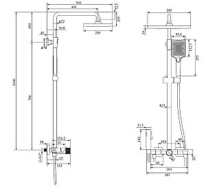Душевая система Black&White Universe UK7016C хром купить в интернет-магазине сантехники Sanbest