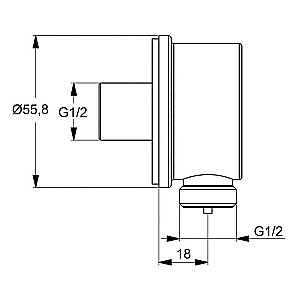 Подключение для шланга Ideal Standard Idealrain B9448AA купить в интернет-магазине сантехники Sanbest