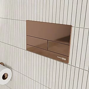 Смывной бачок скрытого монтажа WasserKraft Aller 10TLT.031.ME.RG04 с кнопкой розовое золото купить в интернет-магазине сантехники Sanbest