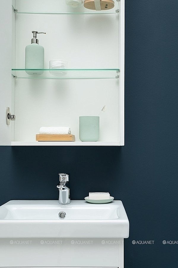 Зеркальный шкаф Aquanet Августа 50 белый купить в интернет-магазине сантехники Sanbest