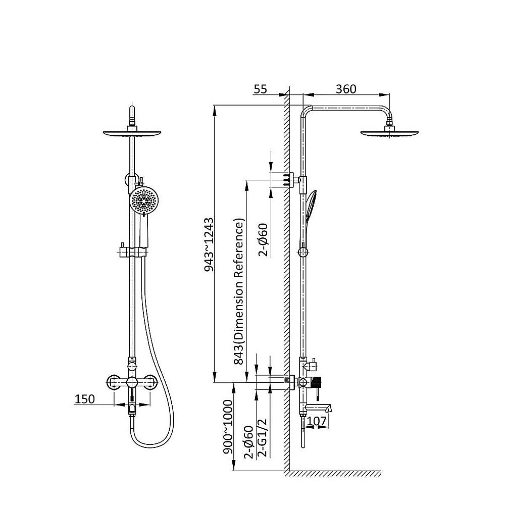 Душевая система Vincea Desire VSFS-1D1MB черная матовая купить в интернет-магазине сантехники Sanbest
